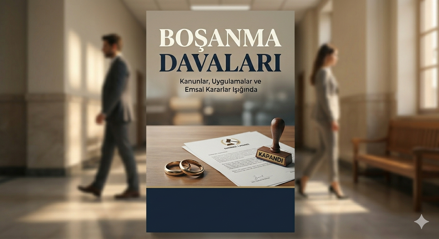 Bursa Boşanma Avukatı - Boşanma Davaları Kitap Kapağı ve Adliye Koridorunda Ayrılan Çift